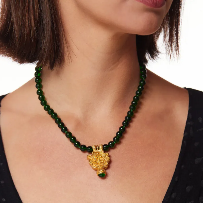 Vintage Emerald Necklace with Gold Pendant sold by Kenneth Jay Lane