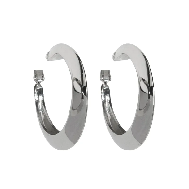 Polished Silver Tapered Hoop Clip Earrings sold by Kenneth Jay Lane