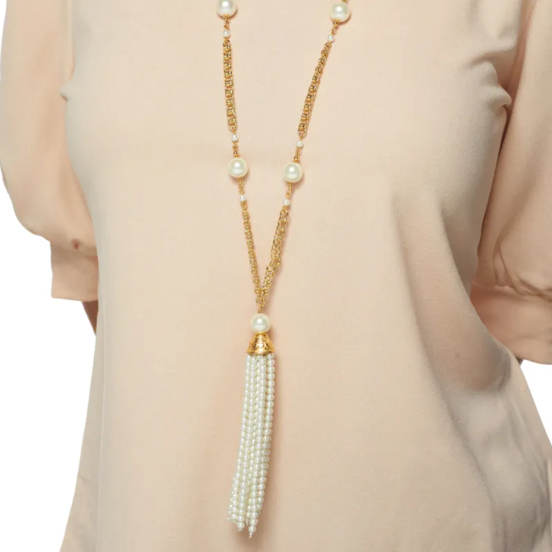 Pearl Tassel Necklace sold by Kenneth Jay Lane