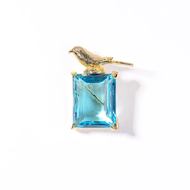 Aqua Stone Bird Pin sold by Kenneth Jay Lane