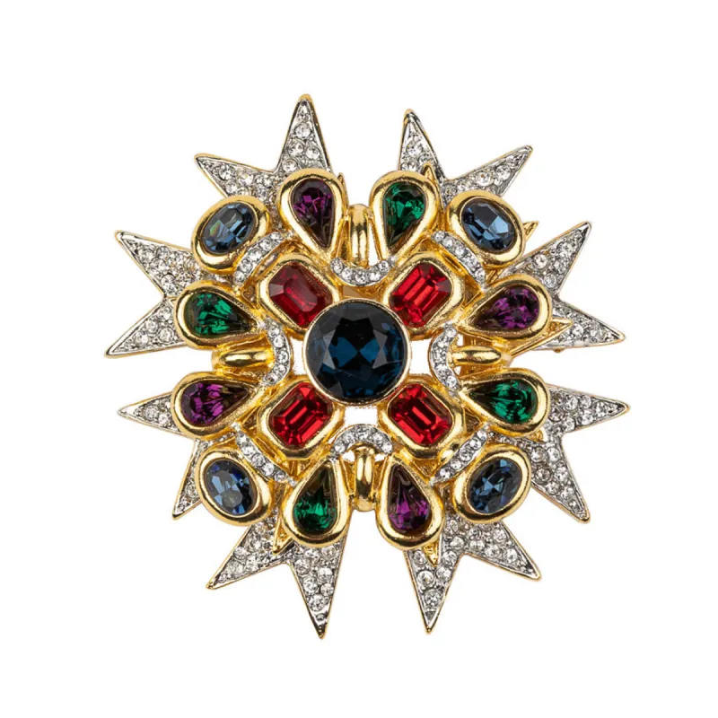 Sapphire Center Maltese Cross Pin sold by Kenneth Jay Lane