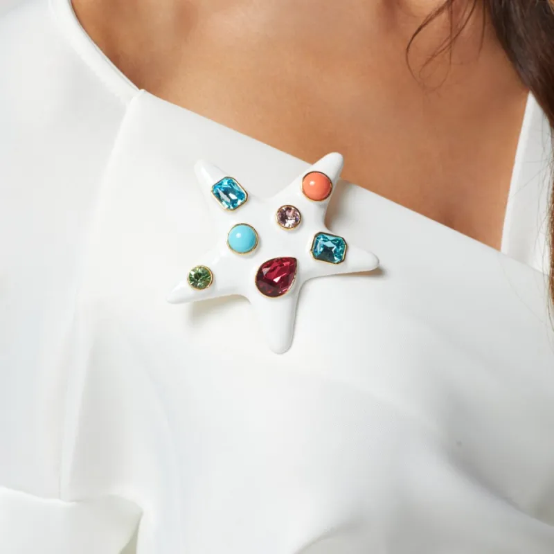 Multi Pastel Gem Star Pin sold by Kenneth Jay Lane