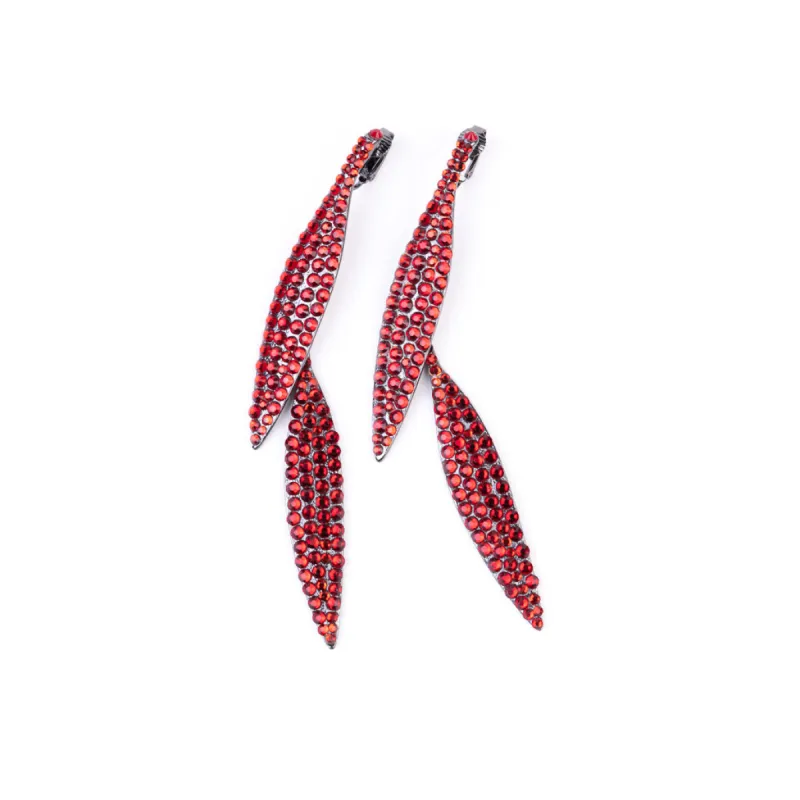 Ruby Double Leaf Clip Earring sold by Kenneth Jay Lane