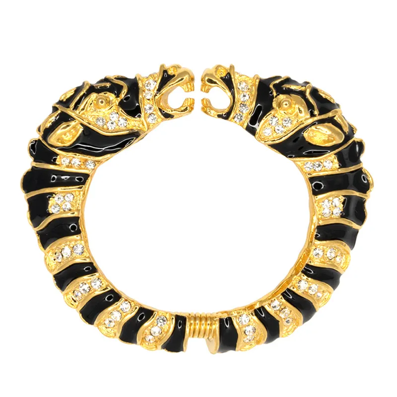Black & Gold Zebra Head Bracelet sold by Kenneth Jay Lane