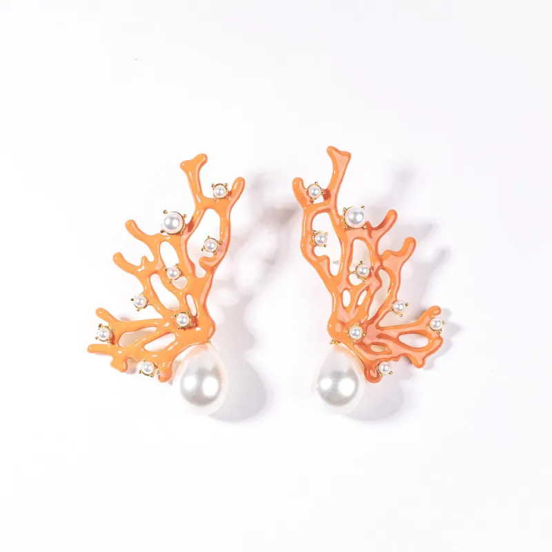 Coral Sea Branch Clip Earrings sold by Kenneth Jay Lane