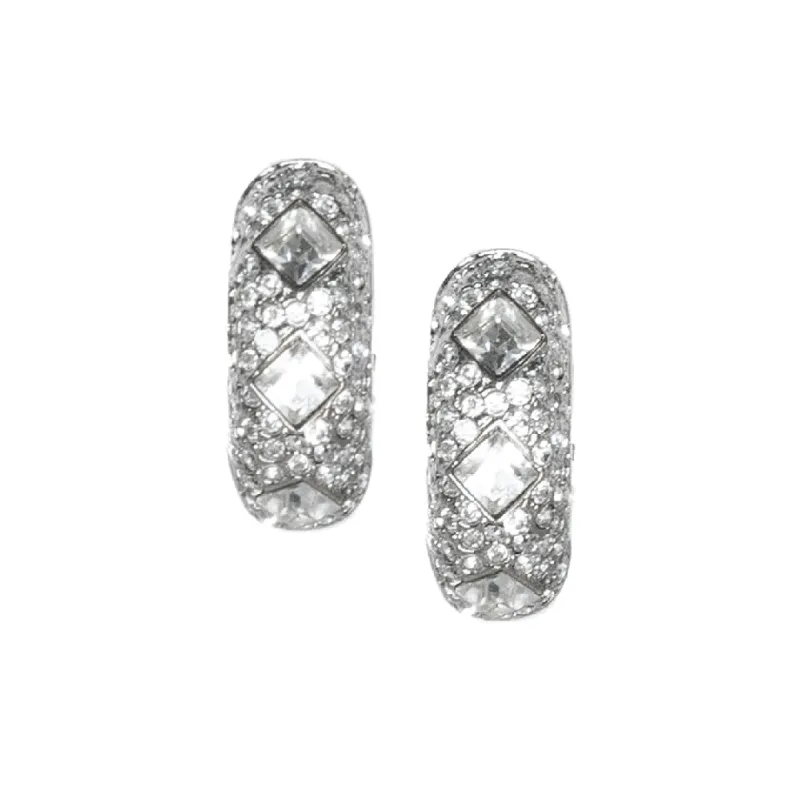 Crystal Half Hoop Clip Earrings sold by Kenneth Jay Lane