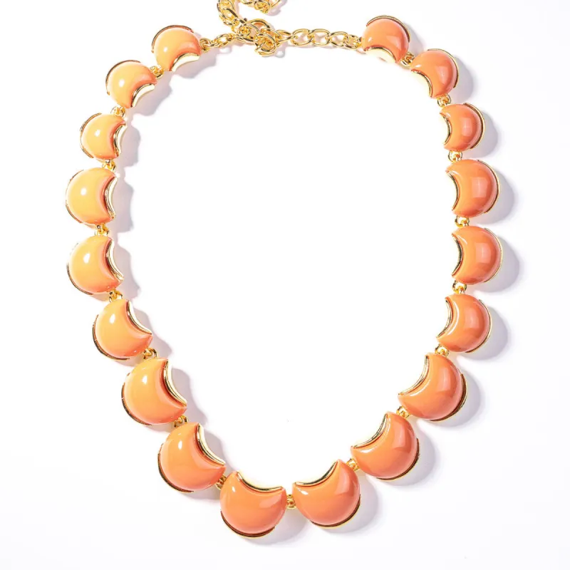 Coral Cabochon Lobster Hook Necklace sold by Kenneth Jay Lane