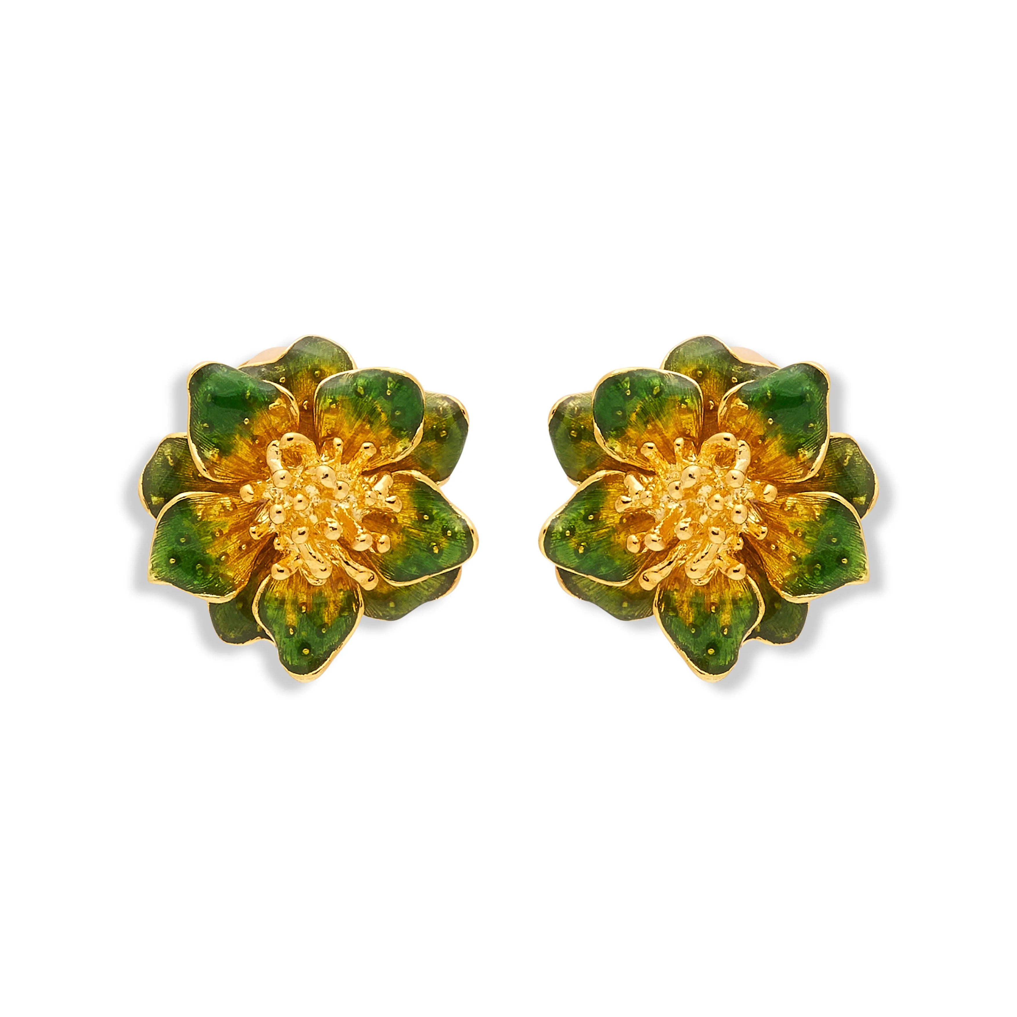 Green Enamel Flower Clip Earring sold by Kenneth Jay Lane