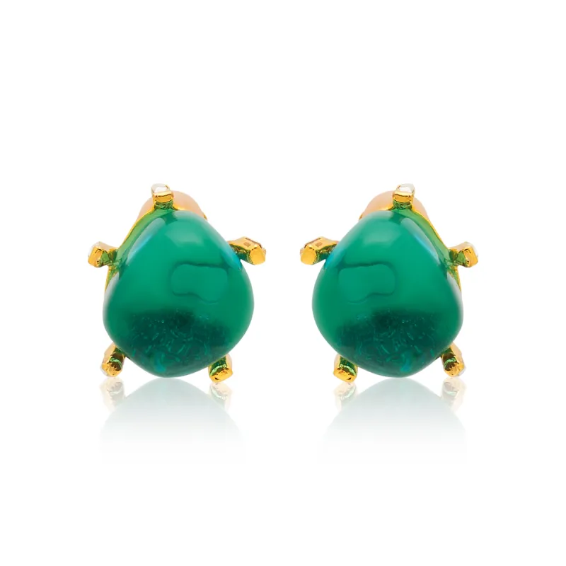 Aqua Nugget Clip Earrings sold by Kenneth Jay Lane