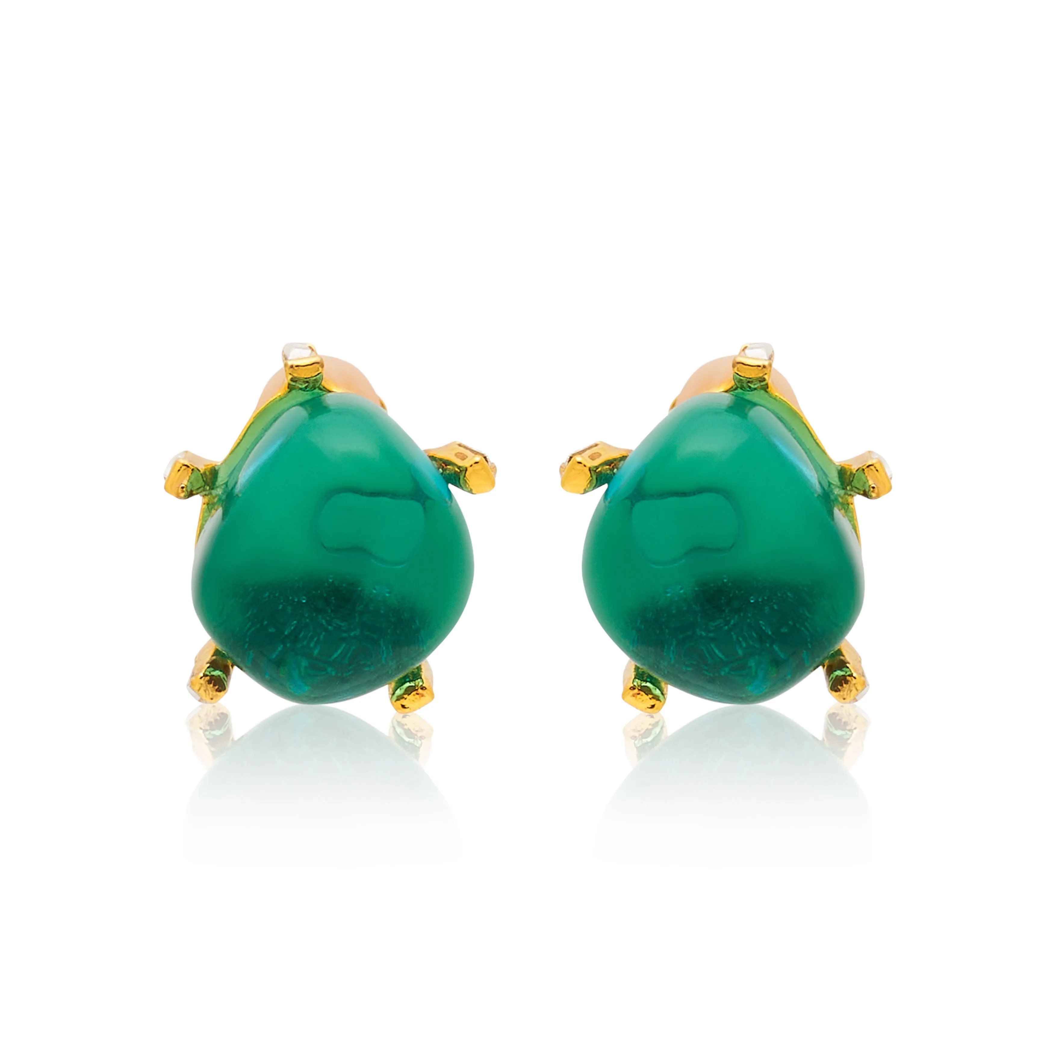 Aqua Nugget Clip Earrings sold by Kenneth Jay Lane