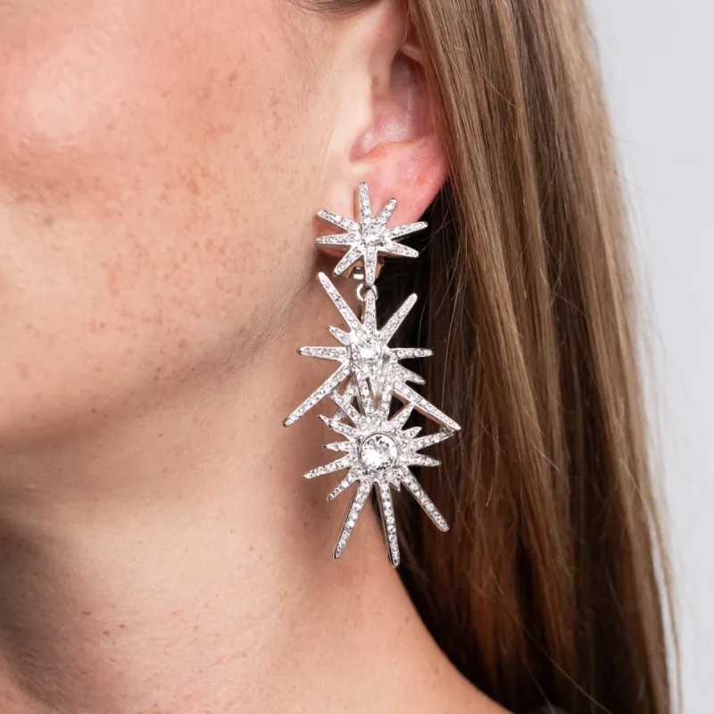 Three Starburst Clip Earrings sold by Kenneth Jay Lane