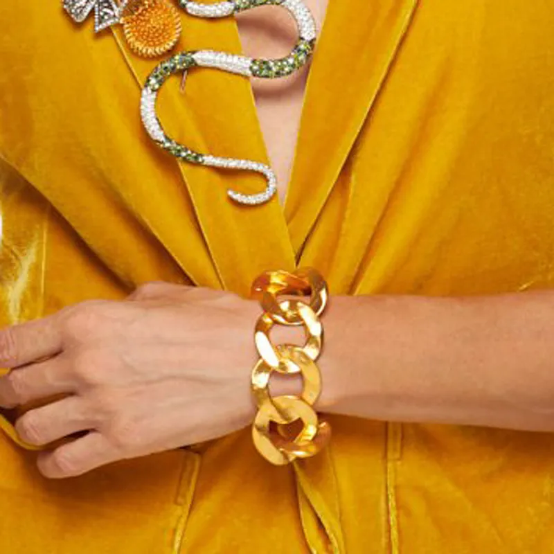 Satin Gold Link Bracelet sold by Kenneth Jay Lane