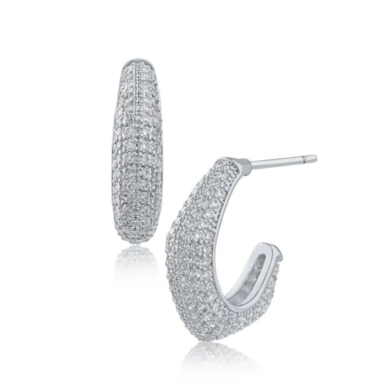 Pave Hexagon Hoop Earrings sold by Kenneth Jay Lane