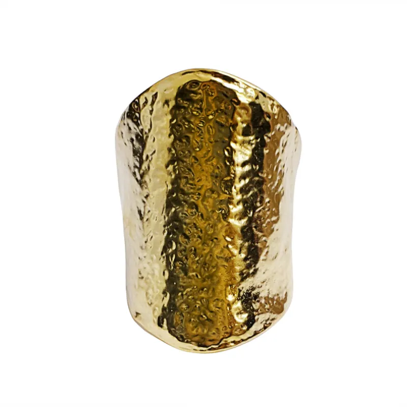 Satin Gold Hammered Cuff sold by Kenneth Jay Lane