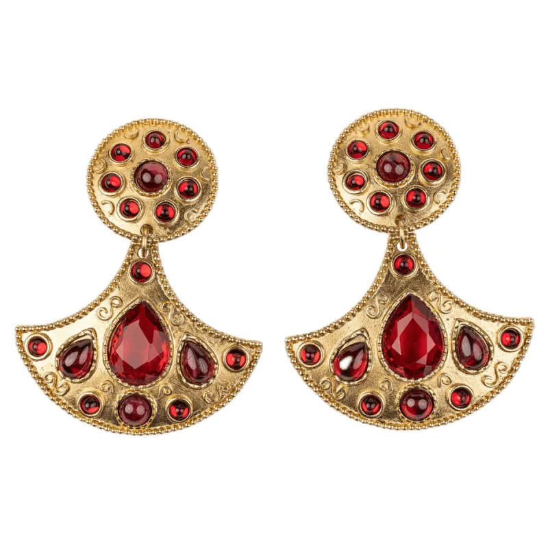 Ruby Teardrop Drop Clip Earring sold by Kenneth Jay Lane