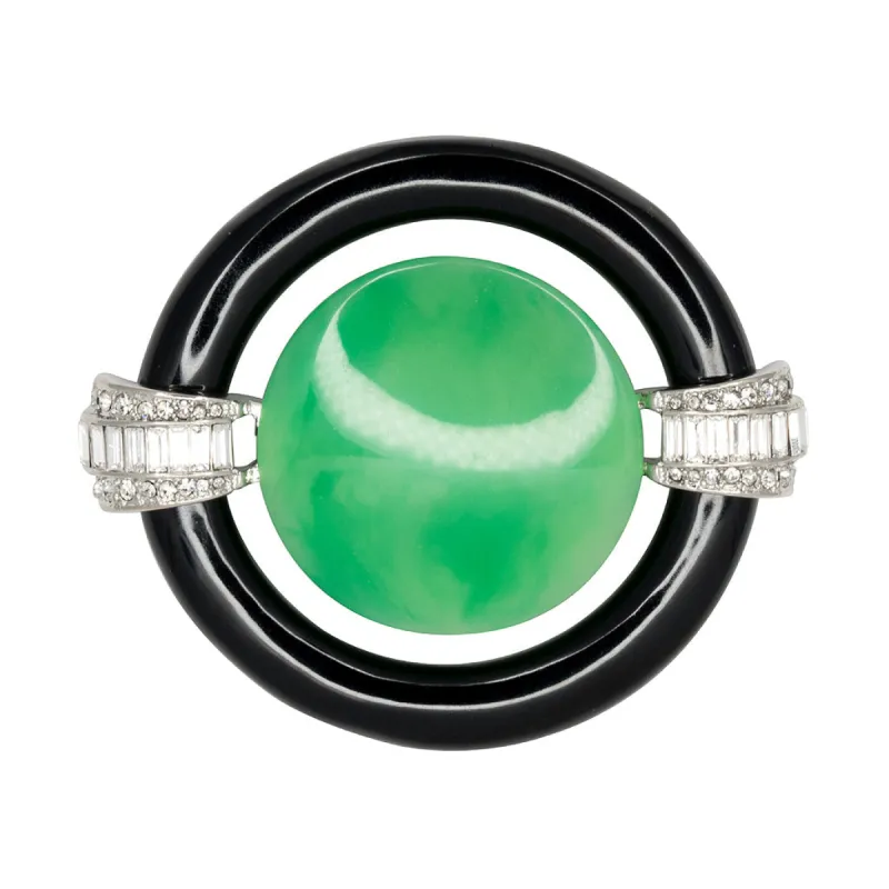 Jade Center Deco Pin sold by Kenneth Jay Lane