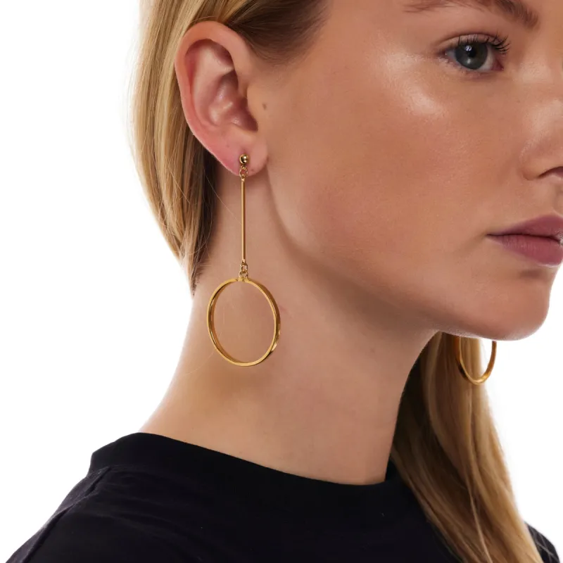 Polished Gold Circle Drop Earring sold by Kenneth Jay Lane
