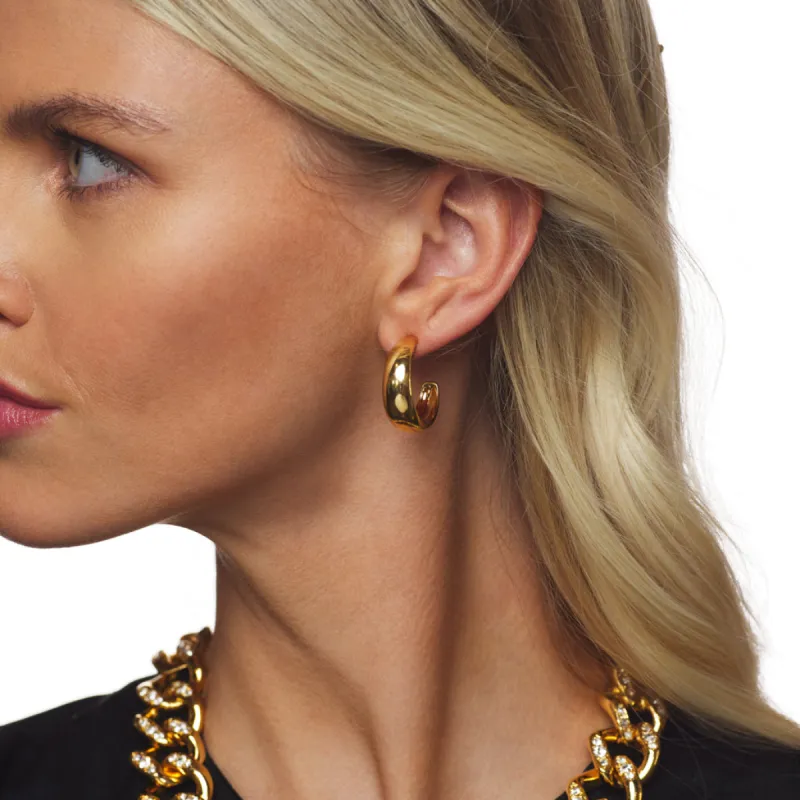 Small Gold Tapered Hoop Earring sold by Kenneth Jay Lane