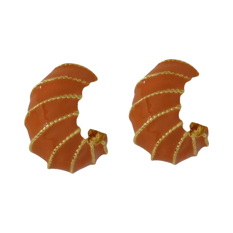 Coral Twist Rope Hoop Earring sold by Kenneth Jay Lane