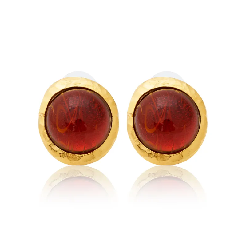 Topaz Button Pierced Earrings sold by Kenneth Jay Lane