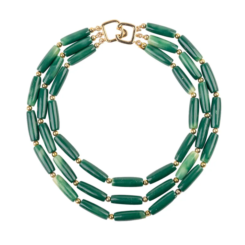 Vintage Jade and Cream Beaded Necklace sold by Kenneth Jay Lane