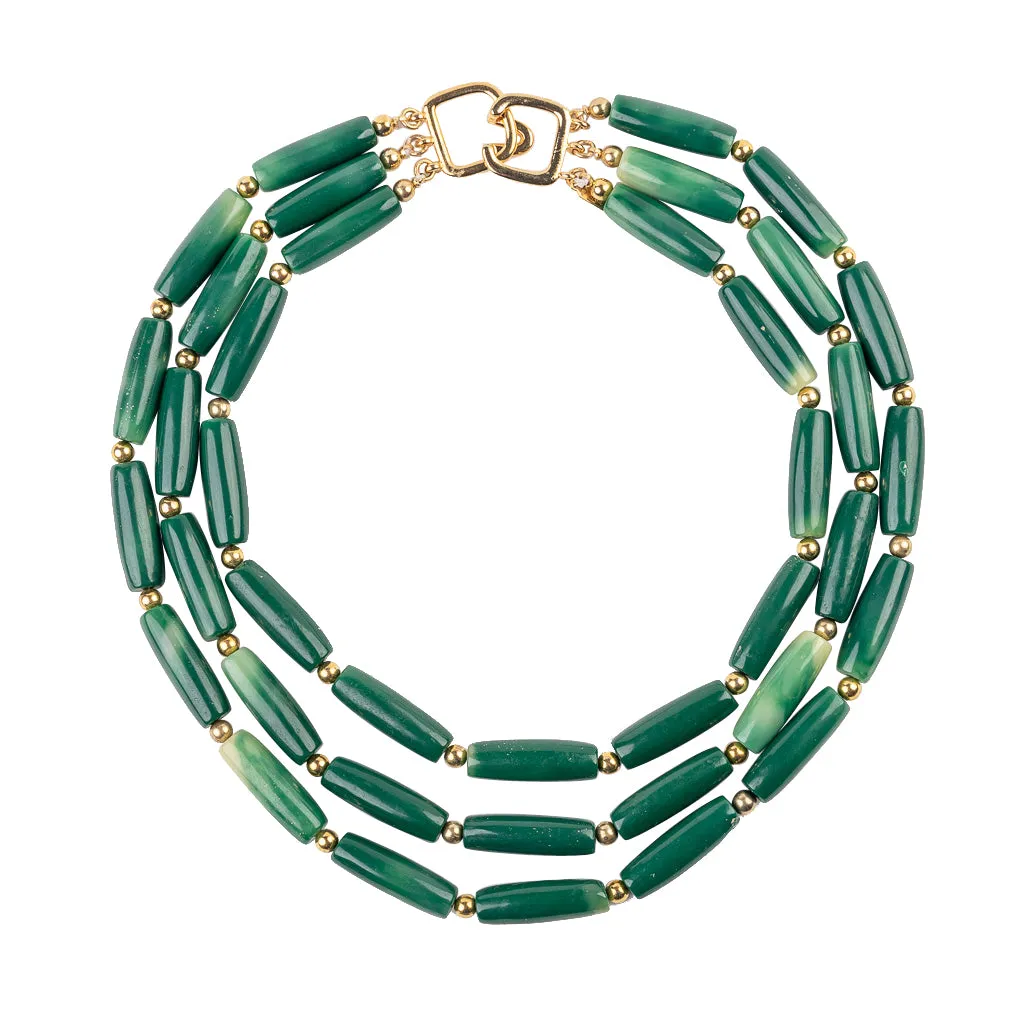 Vintage Jade and Cream Beaded Necklace sold by Kenneth Jay Lane