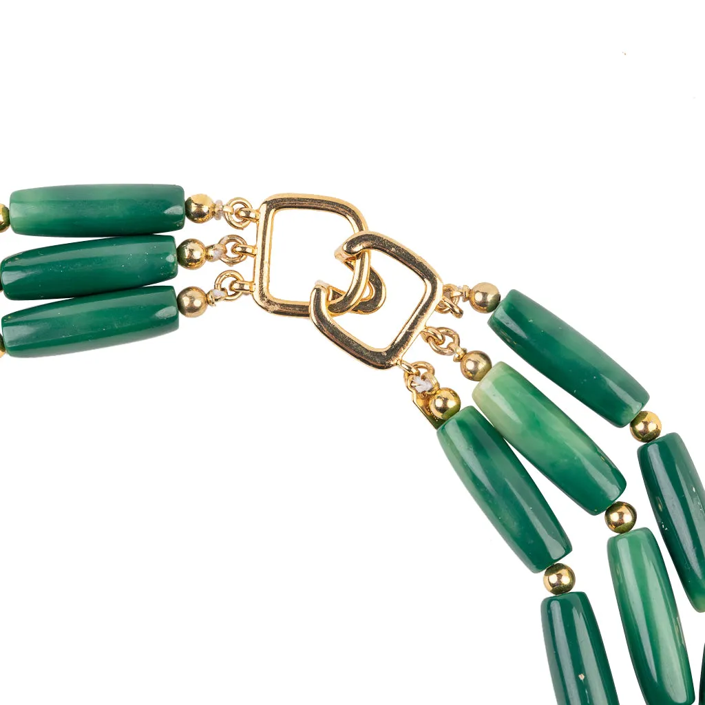 Vintage Jade and Cream Beaded Necklace sold by Kenneth Jay Lane product image thumbnail 3