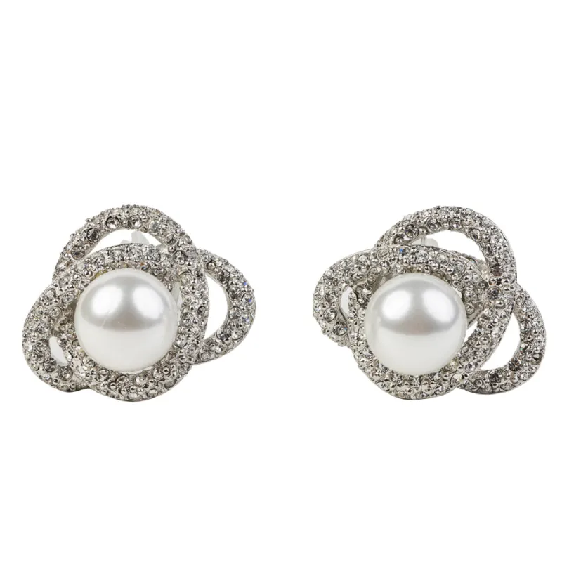 White Pearl Center Clip Earring sold by Kenneth Jay Lane