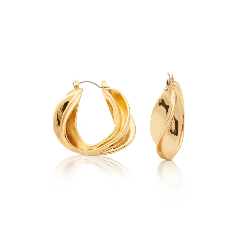 Gold Twist Hoop Earring sold by Kenneth Jay Lane