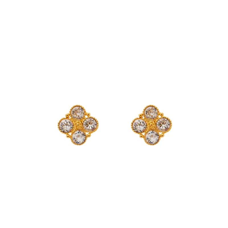 Crystal & Gold Post Earrings sold by Kenneth Jay Lane