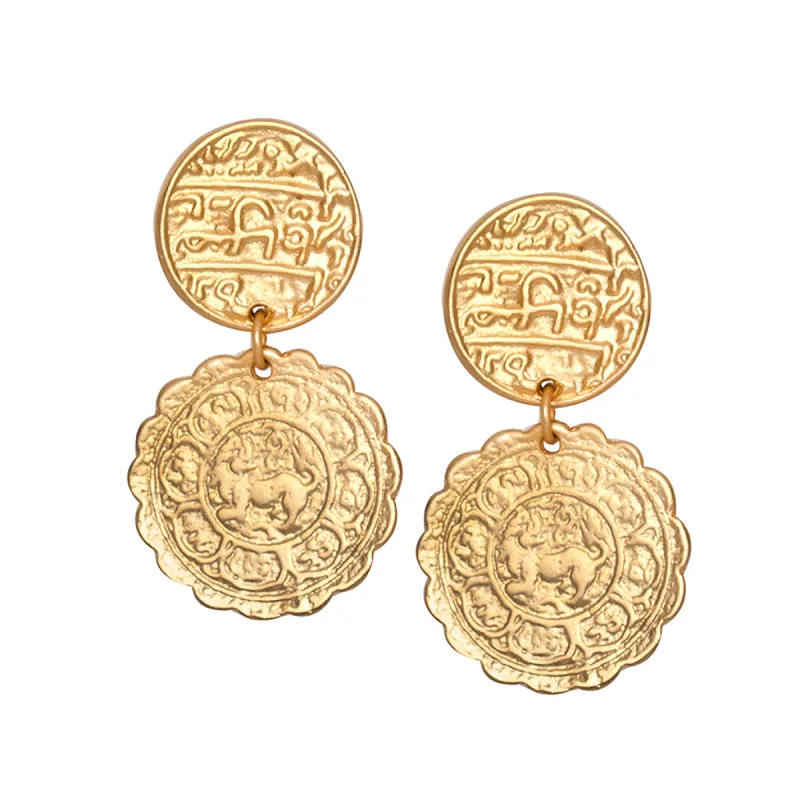 Coin Drop Pierced Earrings sold by Kenneth Jay Lane