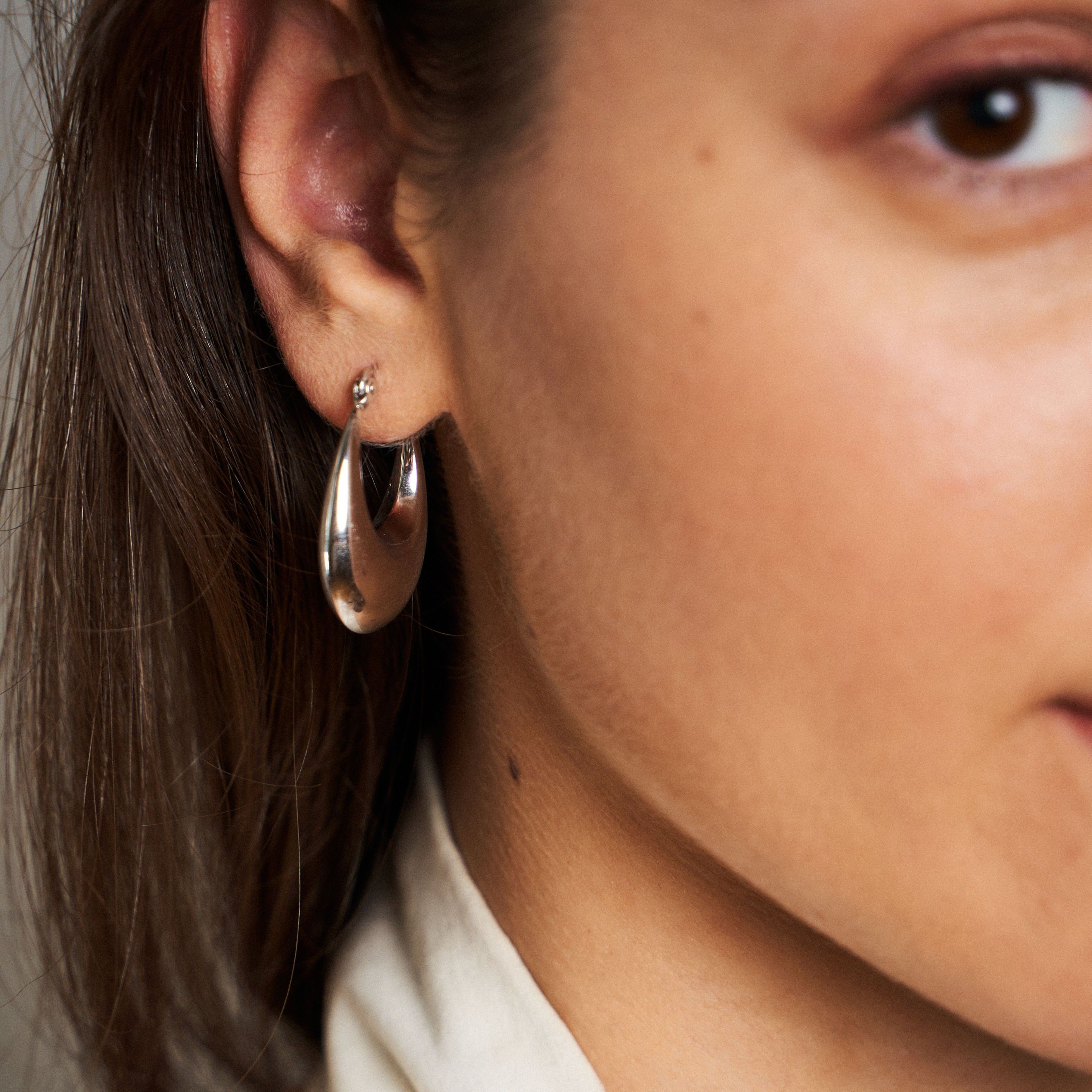 925 Silver Hoop Pierced Earring sold by Kenneth Jay Lane product image thumbnail 2