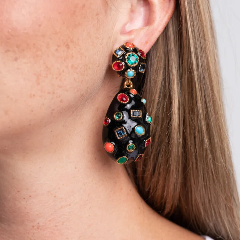 Gemstone Clip Earrings sold by Kenneth Jay Lane