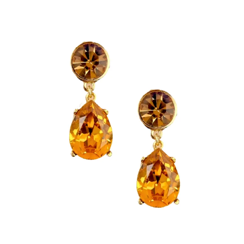 Topaz Teardrop Pierced Earring sold by Kenneth Jay Lane