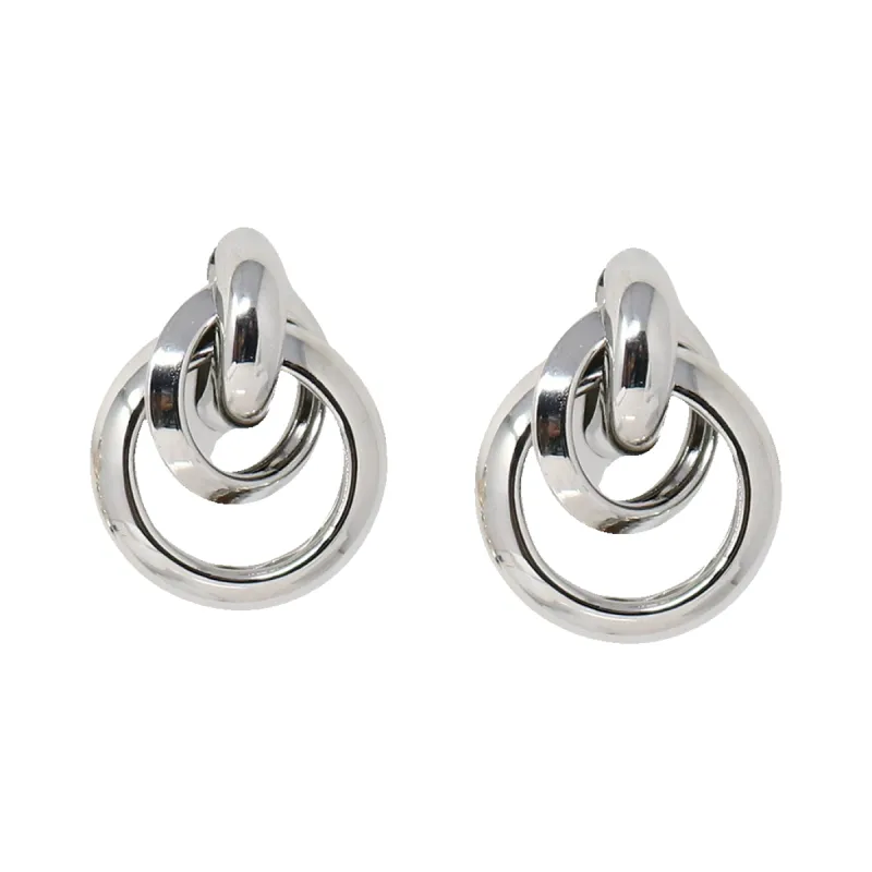 Polished Silver Love Knot Earring sold by Kenneth Jay Lane