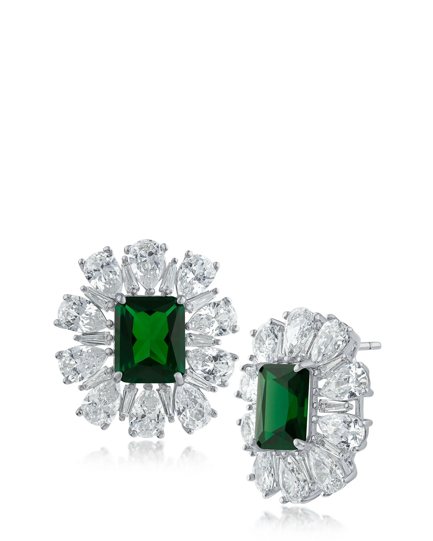 Emerald CZ Button Earrings sold by Kenneth Jay Lane