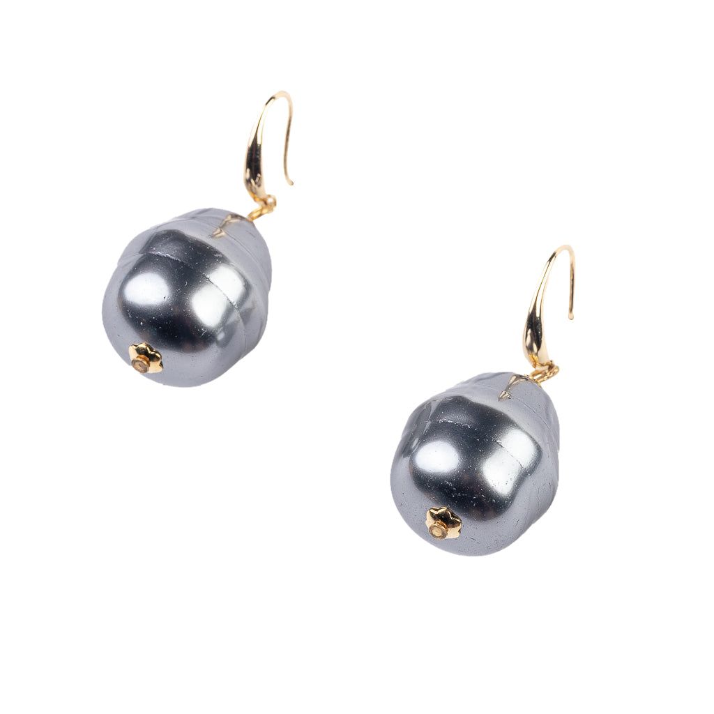 Grey Baroque Pearl Earring sold by Kenneth Jay Lane