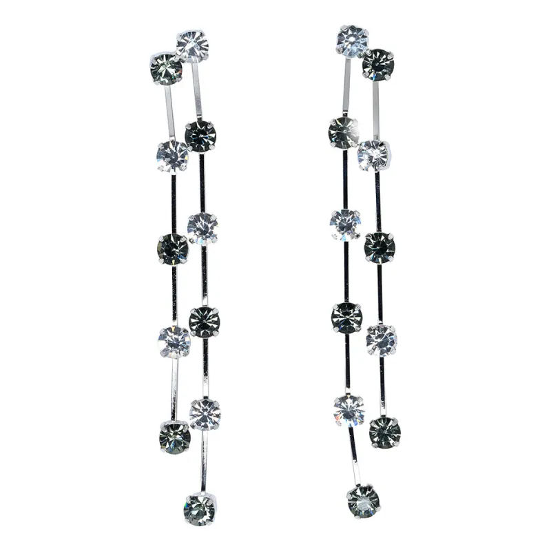 Black Diamond Double Row Earrings sold by Kenneth Jay Lane