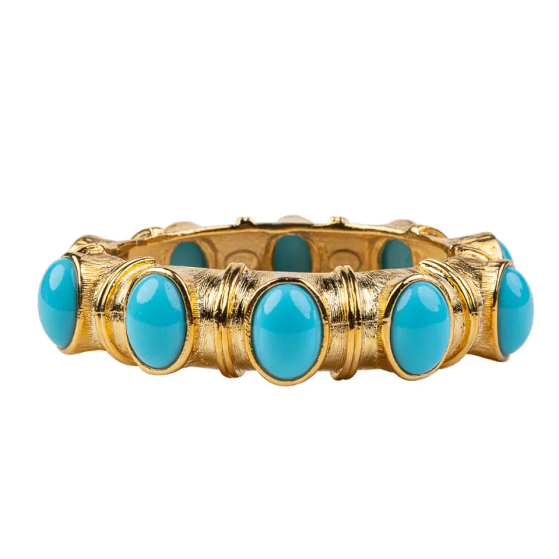 Gold with Turquoise Cabochons Bracelet sold by Kenneth Jay Lane