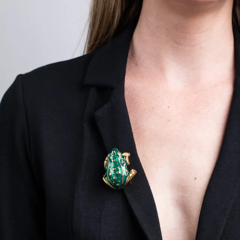 Transparent Green Frog Pin sold by Kenneth Jay Lane
