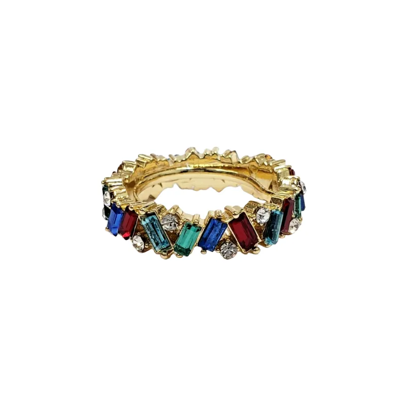 Gold With Multicolor Baguette Ring sold by Kenneth Jay Lane