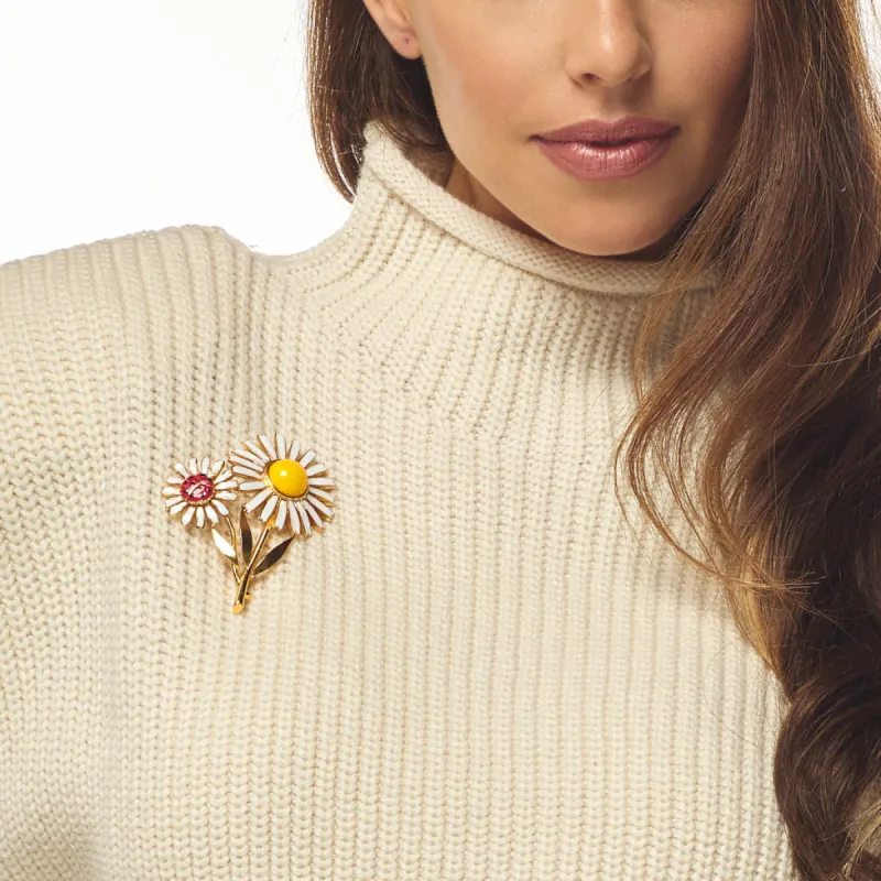 Daisy & Ladybug Pin sold by Kenneth Jay Lane