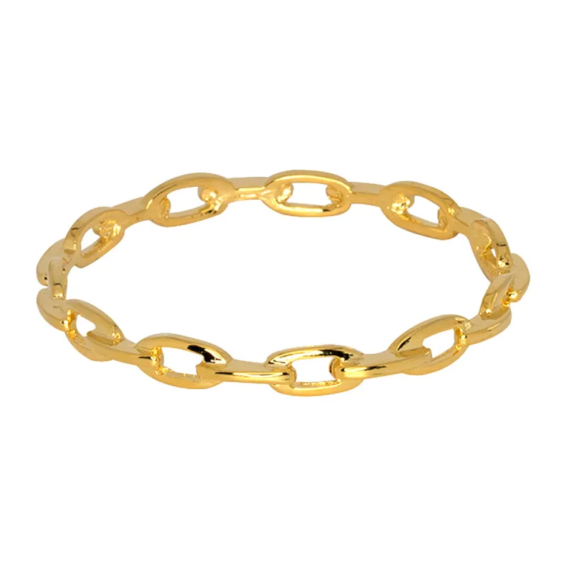 Porter/ Winter 2017 - Polished Gold Link Bangle sold by Kenneth Jay Lane