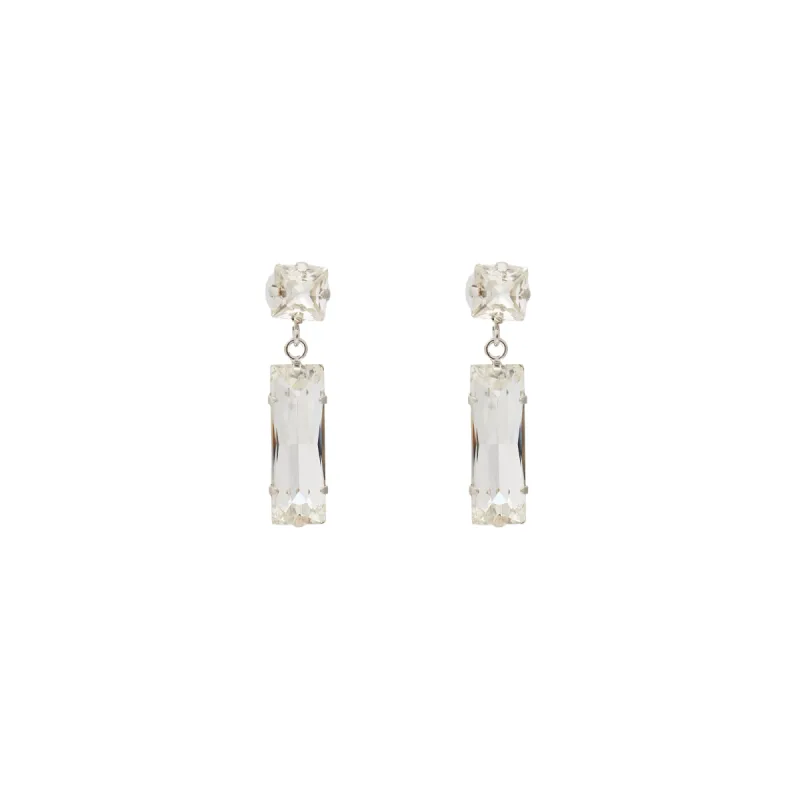 Crystal Square Drop Pierced Earring sold by Kenneth Jay Lane