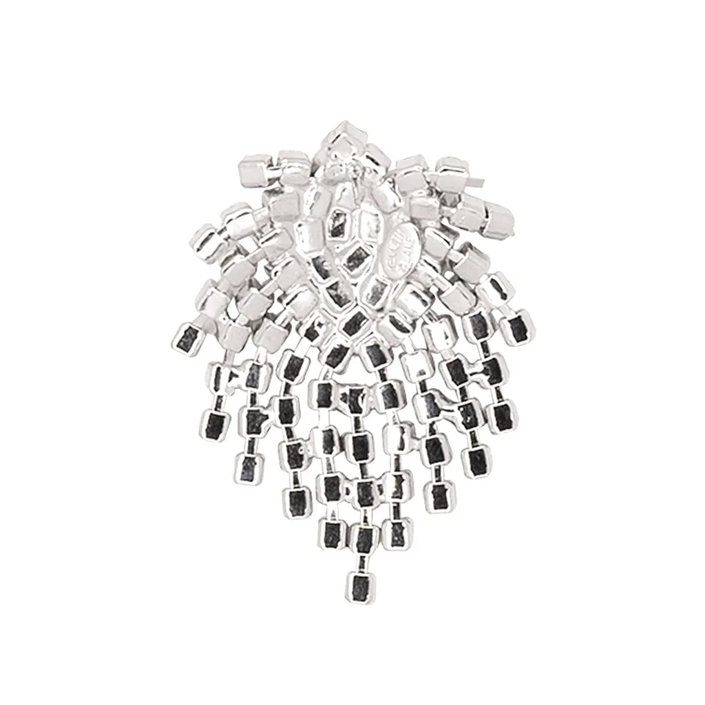 Silver & Crystal Cluster Earring sold by Kenneth Jay Lane product image thumbnail 2