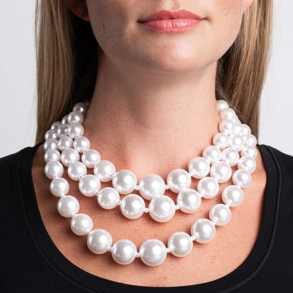 Three Row White Pearl Necklace sold by Kenneth Jay Lane product image thumbnail 2