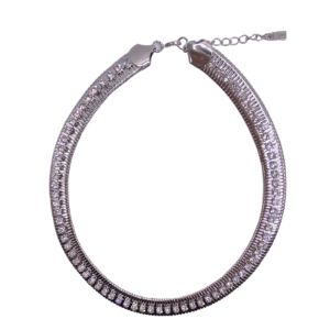 Silver Collar Necklace with Crystals sold by Kenneth Jay Lane