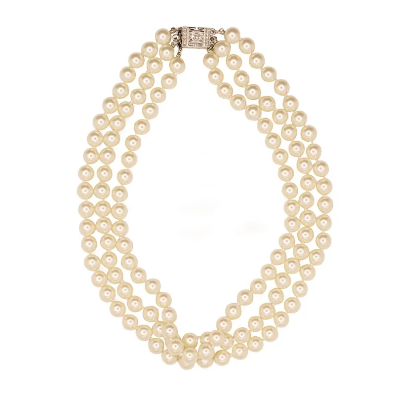 Pearl Deco Clasp Jackie O Necklace sold by Kenneth Jay Lane