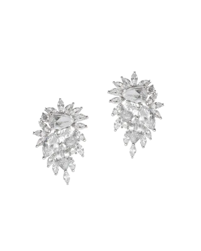 Cubic Zirconia Cluster Earrings sold by Kenneth Jay Lane
