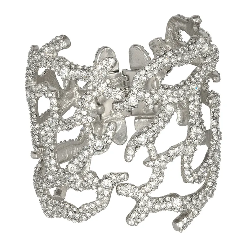 Silver & Crystal Coral Branch Bracelet sold by Kenneth Jay Lane